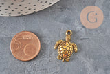 Dije tortuga zamac dorado 23mm, x5 (G11229)
