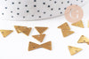 Breloque triangle 2 trous laiton brut 9mm,pendentif géométrique x 10 (G10136)