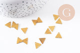 Breloque triangle 2 trous laiton brut 9mm, x10 (G10136)