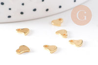 Breloques coeur stylisé acier 201 inoxydable doré 6mm,x10 (G10515)