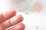 Breloques coeur stylisé acier 201 inoxydable doré 6mm,x10 (G10515)