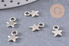 Breloques étoiles argentées , pendentif argent, Pendentif étoiles, étoile argentée, 1cm, x50 (13.1gr) (G0059)