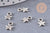 Breloques étoiles argentées , pendentif argent, Pendentif étoiles, étoile argentée, 1cm, x50 (13.1gr) (G0059)