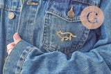 Broche Chat zamac doré 54mm, x1 (G8850)