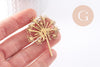 Broche Pissenlit Dandelion acier 201 inoxydable doré 52.5mm, x1 (G9925)