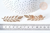 Broche feuille laurier zamac doré, x1 (G7849)