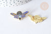 Broche insecte zamac doré 15x30mm, x1 (G7845)