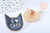 Broche pins chat noir "I LOVE CAT" doré émail 14mm,broche dorée customisation vêtements,x1 G6614