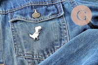 Broche pin's dinosaure pixel zamac 33mm, décoration veste, x1 (G9741)