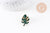 Broche pins feuille monsterosa motif végviergesétal doré émail 25mm ,x1 (G5745)