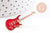 Broche pins guitare émail rouge doré 42mm, x1 (G10168)