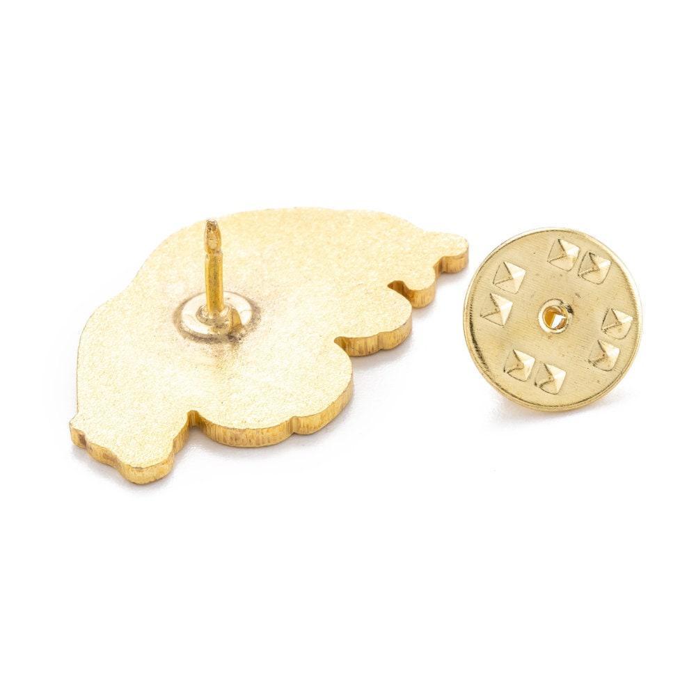 Broche pins ours motif montagne dorée émail noir 28.5mm,x1 (G5538)