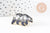 Broche pins ours motif montagne dorée émail noir 28.5mm,x1 (G5538)