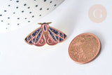 Broche pin's papillon mystique zamac doré 15.5x27mm, x1 (G7848)