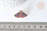 Broche pin's papillon mystique zamac doré 15.5x27mm, x1 (G7848)