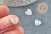 Cabochon Cœur pierre quartz rose naturel facetté 10mm, x1 (G8877)
