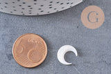 Lune nacre blanche naturelle 13x12mm, x2 (G3253)
