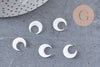 Lune nacre blanche naturelle 13x12mm, x2 (G3253)