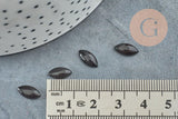 Cabochon Marquise agate noire naturelle 10mm, x1 (G5759)