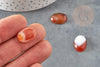 Cabochon agate naturelle orange rayé 18x13mm, x1 (G2395)