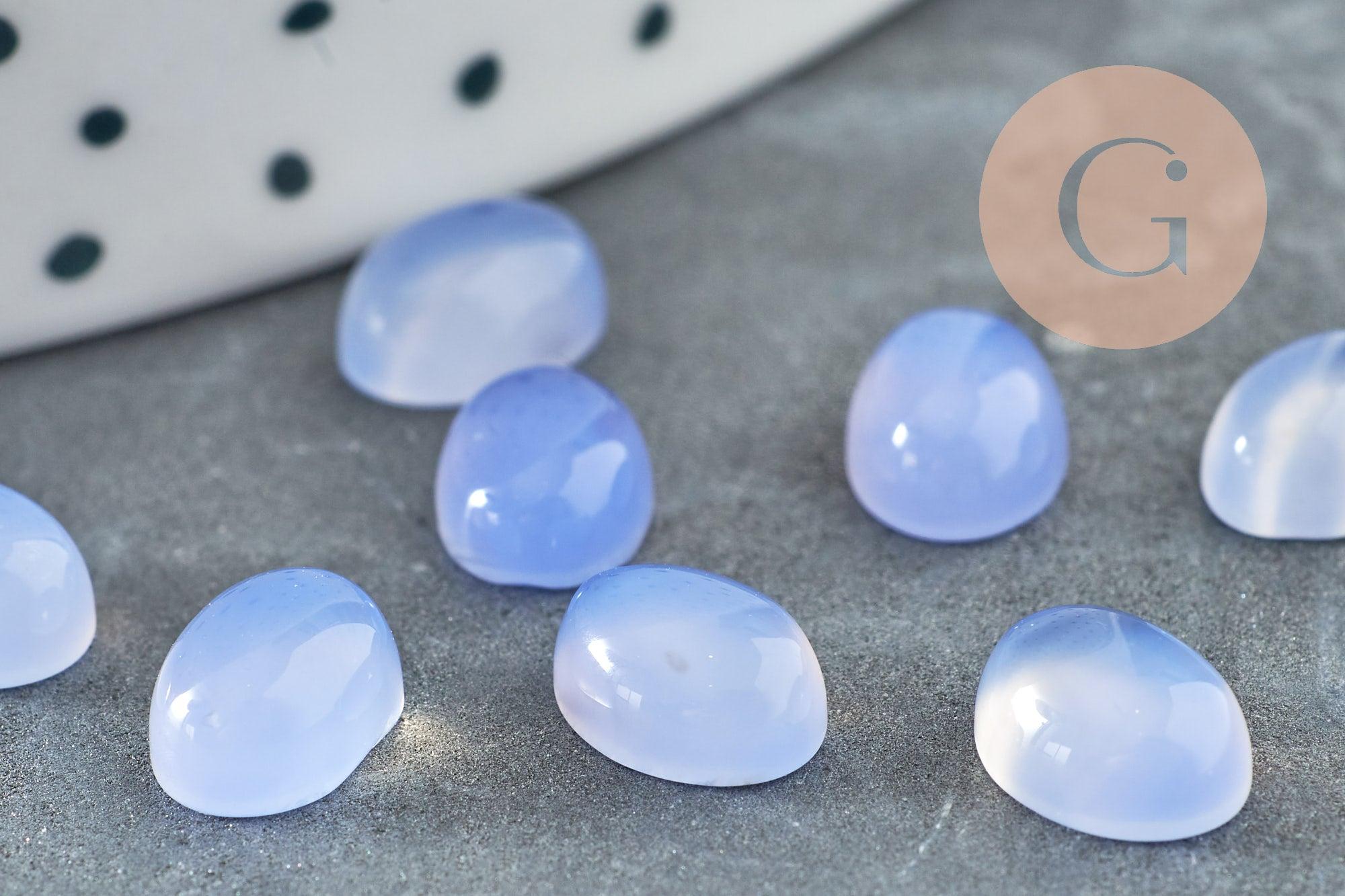 Cabochon agate violette, fournitures créatives, cabochon ovale, agate naturelle, pierre naturelle, cabochon Pierre,8 x 6mm, x1 G0450