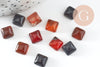 Cabochon carré agate naturelle 8x8mm, x1 (G2889)