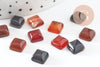 Cabochon carré agate naturelle 8x8mm, x1 (G2889)