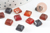 Cabochon carré agate naturelle 8x8mm, x1 (G2889)