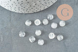 Cabochon carré cristal de roche naturel 8x8mm, x1 (G9684)