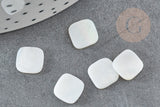 Cabochon carré nacre blanche naturelle 8.5mm, x2 (G5146)