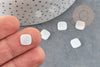 Cabochon carré nacre blanche naturelle 8.5mm, x2 (G5146)