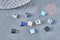 Cabochon carré pierre naturelle onyx lapis cristal de roche quartz rose jade 6x6mm, x1 (G8651)