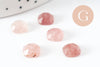 Cabochon carré quartz fraise naturel 8x8mm, x1 (G9683)
