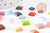 Cabochon carré verre multicolore 6-13mm, x20 (G0135)