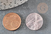 Cabochon disque quartz rose percé naturel 25mm, x1 (G6462)