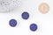 Cabochon disque rond bleu lapis lazulis naturel 15mm, x1 (G10214)