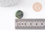 Cabochon disque rond turquoise africaine naturelle 15mm, x1 (G10213)