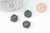 Cabochon disque rond turquoise africaine naturelle 15mm, x1 (G10213)