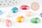 Cabochon dôme goutte verre irisé 13mmx18mm, x10 (13g) (G2075)
