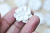 Cabochon fleur résine blanche nacrée 24mm, x2 (G4388)