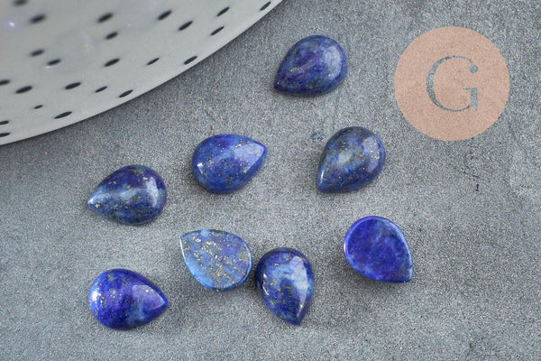 Cabochon goutte Lapis Lazuli naturel 8x6mm, x1 (G2274)
