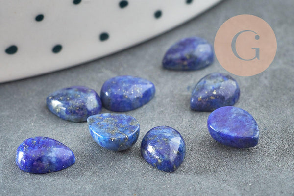 Cabochon goutte Lapis Lazuli naturel 8x6mm, x1 (G2274)