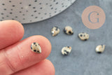 Cabochon goutte jaspe dalmatien naturel 8x6mm, x1 (G1892)
