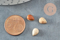 Cabochon goutte jaspe paysage naturel 8x6mm, x1 (G2260)