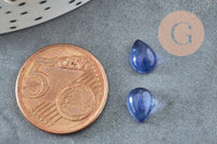 Cabochon goutte kyanite cianyte bleue naturelle 8x6mm, x1 G2266