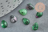 Cabochon goutte rubis sur zoisite naturelle 8x6mm, x1 (G2265)