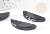 Cabochon lune agate noire naturelle 30mm, x1 (G1767)