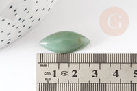 Cabochon marquise aventurine verte naturelle 25x11mm, x1 (G3177)