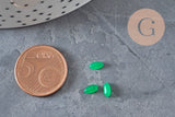 Natural green jade marquise navette cabochon 6x3mm, x1 (G11242)