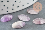 Cabochon marquise navette jade naturel violet 13.5x8mm, x1 (G5049)